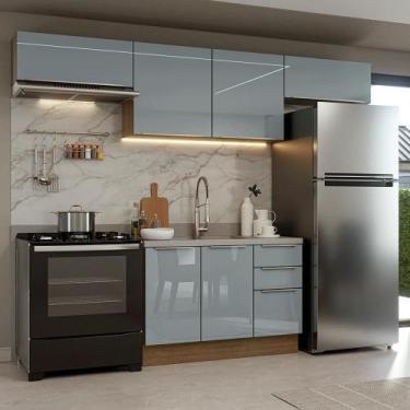 Imagem de Armário De Cozinha Completa 280 Cm Rustic/cinza Lux Madesa 01 Rustic/c