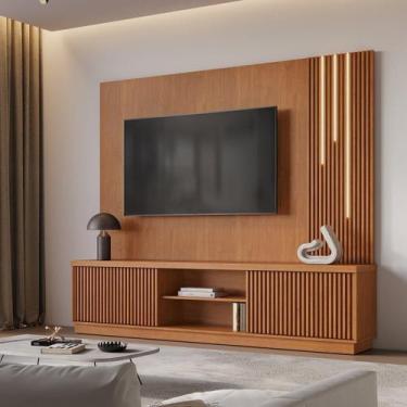 Imagem de Estante para TV e Home Theater Ripado para TV até 75 Polegadas com LED