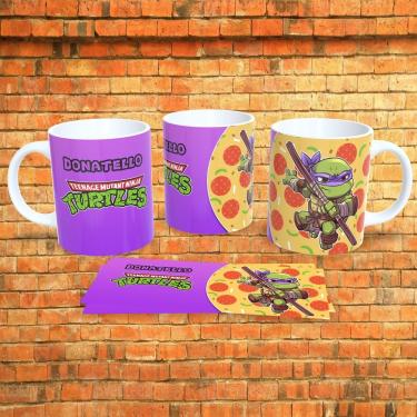 Imagem de Caneca de Porcelana Tartarugas Ninja Estampa 2 para Bebidas Quentes e Frias com Uso em...