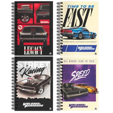 Imagem de Caderno Espiral Universitário São Domingos Velozes e Furiosos Animativa 10 Matérias 160 Folhas Pautadas Formato