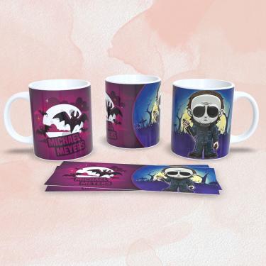 Imagem de Caneca de Porcelana Terror Estampa 7 para Bebidas Quentes em Material Premium Resistent...