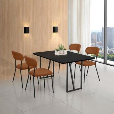 Imagem de Conjunto para Sala de Jantar com 4 Cadeiras Betina - Aço Nobre Móveis