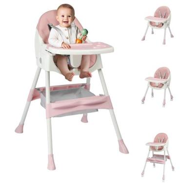 Imagem de Cadeira de Alimentação Infantil Dobrável 2 em 1 Ktaxon com Cinto de Se