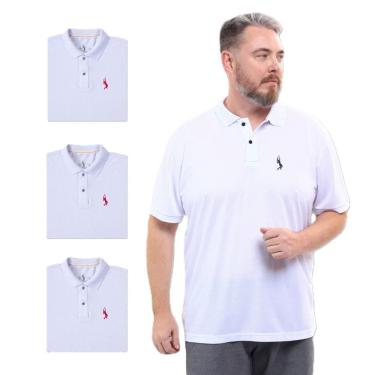 Imagem de Kit 4 Camisa Polo Plus Size Lisa Casual Elegante Ocasiões