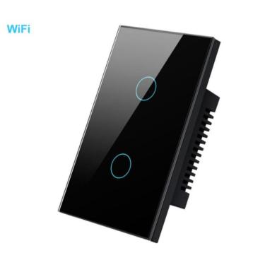 Imagem de Interruptor Inteligente Wi-Fi Touch 2 Botões S-n Controle por Aplicativo e Voz Compatív...
