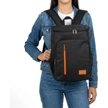 Imagem de Bolsa Termica Mochila Lancheira Grande Isolada Com Bolsos Laterais Tra