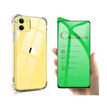 Imagem de Capa Capinha Case Anti Shock Impacto Transparente Iphone 11 6.1 + Pelí