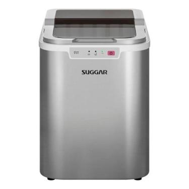Imagem de Máquina de gelo 127v 15kg por dia suggar prata suggar ice maker, 110V