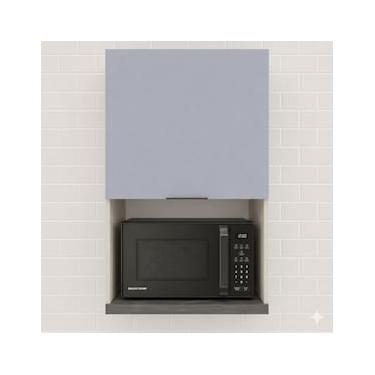 Imagem de Armário de Cozinha Aéreo Bartira Cristal MDP 15mm com Nicho para Micro-ondas e 1 Porta...
