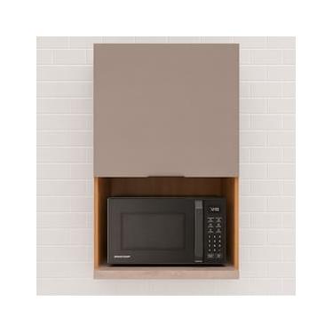 Imagem de Armário de Cozinha Aéreo Bartira Cristal MDP 15mm com Nicho para Micro-ondas e 1 Porta...