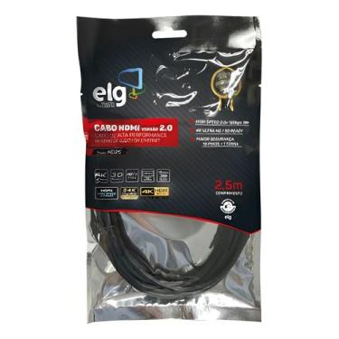Imagem de Cabo HDMI 3D Ready 4k cabo 2,5mts ELG - HD25