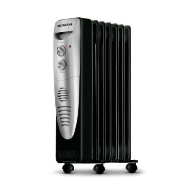 Imagem de Aquecedor a Óleo Mondial Preto Prata 1500W A06, 110V