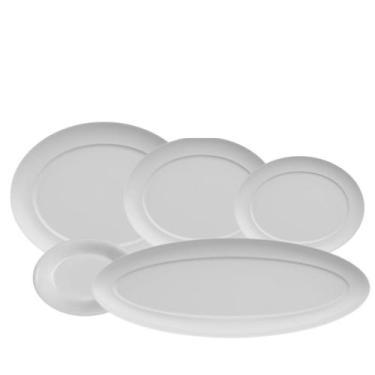 Imagem de Travessas Rasas para Servir Versa de Porcelana Branca 5un Germer