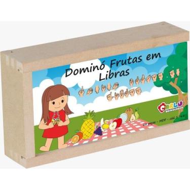 Imagem de Domino Frutas em Libras - MDF 28 Peças - Carlu