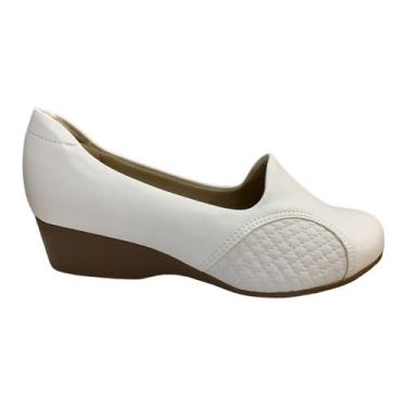 Imagem de Sapato Modare Anabela Napa 7014229 - Feminino, Branco, 35