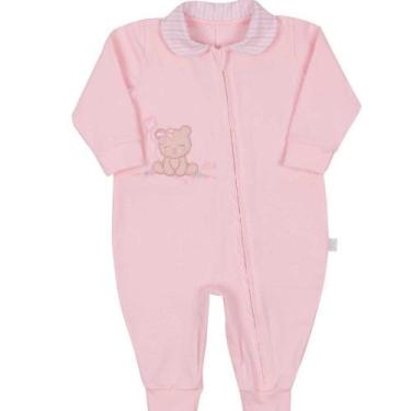 Imagem de Macacão de bebê longo bordado urso malha feminino letut ref: lt12089 r