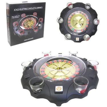 Imagem de JOGO DE SHOT ROLETA COM 6 COPOS DE VIDRO - 25ml - BRILHO DE DIAMANTE
