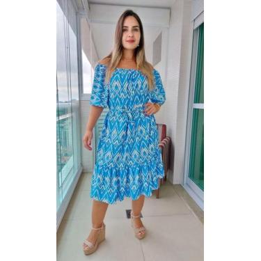 Imagem de Vestido Indiano Curto Estampado Plus Size-cod.1529 - Aleci Fashion, Az