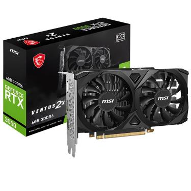 Imagem de Placa de Vídeo Geforce RTX 3050 Ventus 2X OC 6GB GDDR6 912-V812-016 para Jogos com Ray...