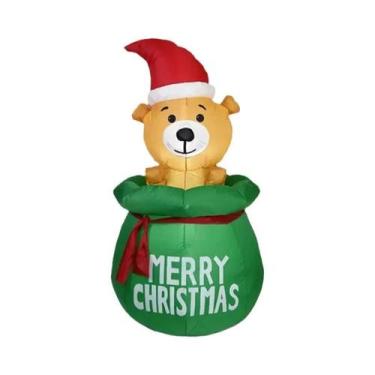 Imagem de Boneco De Neve Inflável De Natal De 1,8m Com Luzes LED Para Decoração 