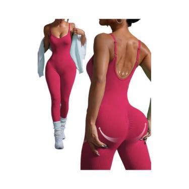 Imagem de Macacão De Yoga Feminino Sexy Sem Costura, Conjunto De Fitness Bodycon