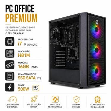 Imagem de Cpu Pc Gamer Intel Core I7 3.4ghz 16gb Ssd 1tb 500w - Option Soluções 
