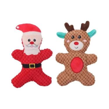 Imagem de Brinquedo De Pelúcia De Natal Para Cães Com Som - Papai Noel, Alce, Ho