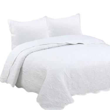 Imagem de Kit Cobre Leito Colcha Cama King Size Cobreleito Bouti Conjunto 3 Peça
