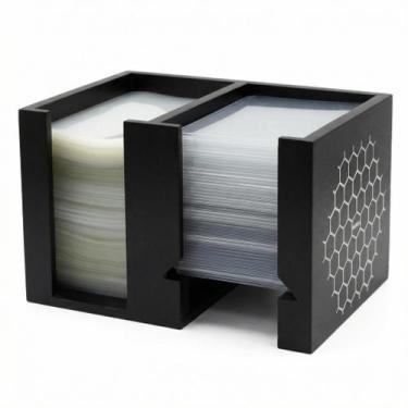 Imagem de Caixa de armazenamento para cards HGREAA em madeira com dispenser de d