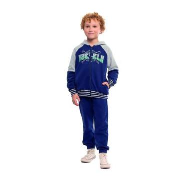 Imagem de Conjunto Moletom Infantil Masculino Dila 03420, 4, Azul marinho