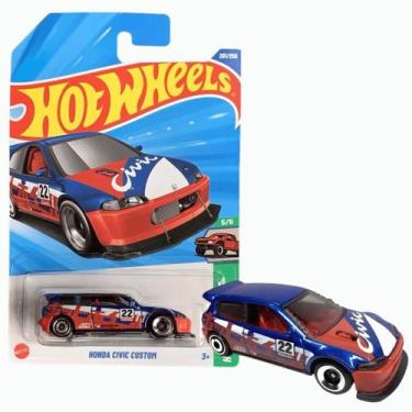 Imagem de Carrinho Hot Wheels Honda Civic Custom Azul JBB22 - Mattel
