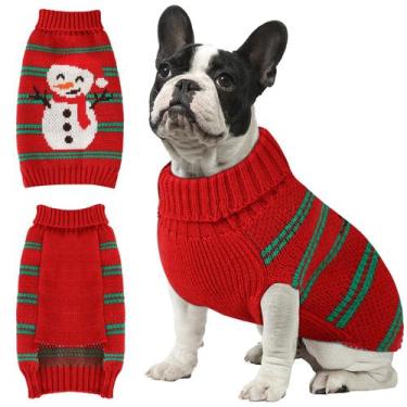 Imagem de Suéter para cachorro AURUZA de Natal, macio, quente, gola alta, tamanh
