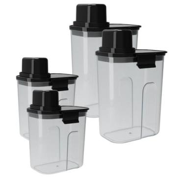 Imagem de Kit Dispenser Multiuso 1,6 e 2,4 litros Lavanderia Sabão Líquido Pó Am
