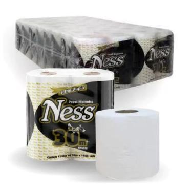 Imagem de Papel higiênico folha dupla ness com 64 rolos de 30 metros