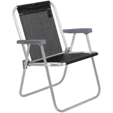 Imagem de Cadeira de Praia Alta Lazy Aluminio Sannet Bel Preto 23507 - Belfix, 2