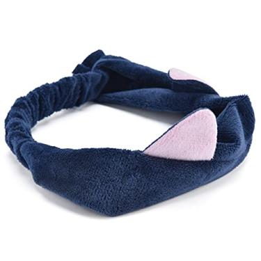 Imagem de Faixa de cabelo de pelúcia, faixa de maquiagem feminina Faixa de cabelo de pelúcia chuveiro para esportes para spa para ioga