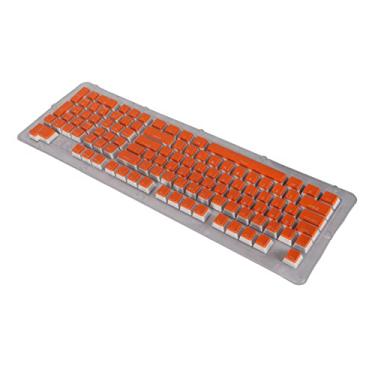 Imagem de Teclado com 110 teclas, aplicações de ampla gama Teclas do teclado Resistente ao desgaste durável para a maioria dos teclados mecânicos(Branco avermelhado)