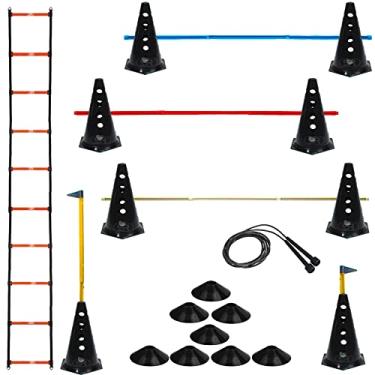 Imagem de Escada Agilidade + 8 Cones C/Barreira + 8 Pratos + 1 Corda