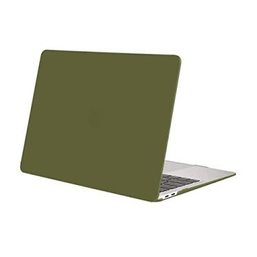 Imagem de MOSISO Capa compatível com MacBook Air de 13 polegadas 2022 M1 Touch ID, capa rígida de plástico, verde-oliva