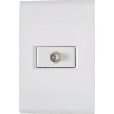 Imagem de Conjunto 4x2 com 1 Tomada TV/SAT Coaxial Tramontina Liz Branco Tramontina
