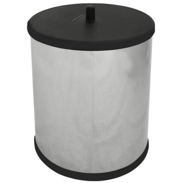 Imagem de Lixeira De Inox Para Banheiro 6,3 Litros Com Tampa Preta Cesto De Lixo Martinazzo