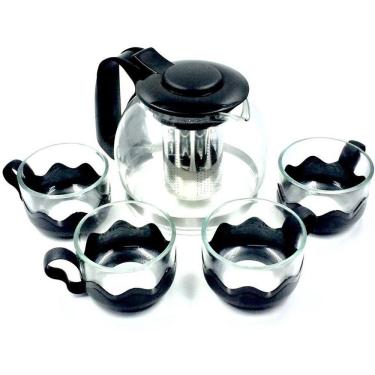 Imagem de Chaleira De Vidro Com Infusor 1200ml + 04 Xicaras 150ml