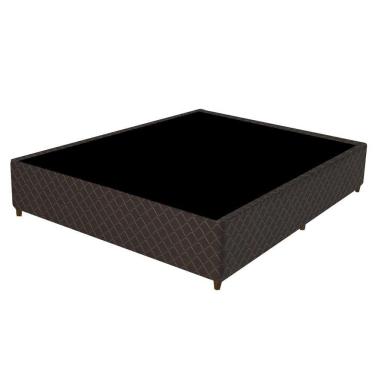 Imagem de Base Para Cama Box Casal 138cm Poliéster Bordado Flora Marrom - Gazin