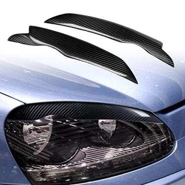 Imagem de FINMOKAL Acabamento Da Sobrancelha Da Tampa Do Farol Para Vw Golf 5 V Mk5 2005-2009 Fibra De Carbono Preto, Fibra De Carbono