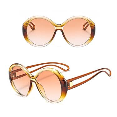 Imagem de Óculos de sol redondos superdimensionados fashion feminino vintage colorido lente oval óculos populares masculinos óculos de sol sombras uv400,4, outros