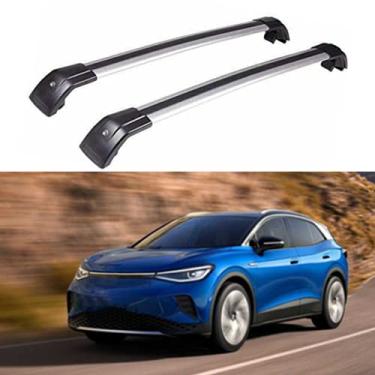 Imagem de UDP-Auto 2 peças serve para Volkswagen VW ID.4 2020 2021 2022 suporte de barras transversais de barra transversal - prata