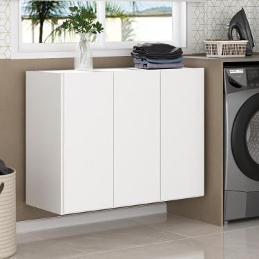 Imagem de Armário Lavanderia Suspenso com 3 Portas Multimóveis MP5032 Branco