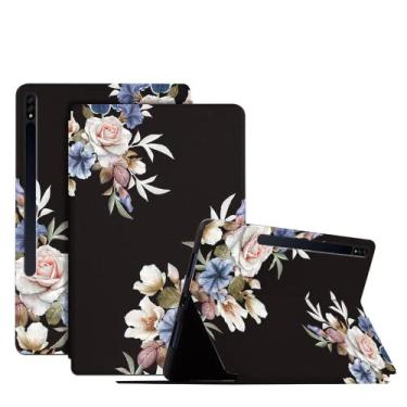 Imagem de ZiEuooo Capa protetora de TPU moderna elegante e requintada durável para tablet Samsung Galaxy S7 Plus FE S8 Plus S2 A8 A7 A 10.1 10.5 polegadas E 9.6 (S8 Plus 12.4 X800 X806, flor 2)