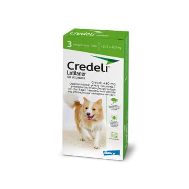 Imagem de Elanco Credeli Antipulgas e anticarrapatos para cães de 11kg a 22kg 450mg - 3 comprimidos