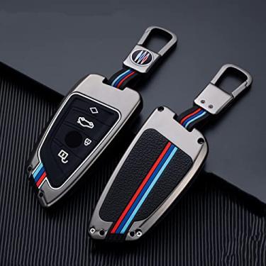 Imagem de CSHU Capa de chave de carro de liga de zinco capa chaveiro chaveiro bolsa, adequado para BMW X1 X3 X4 X5 F15 X6 F16 G30 7 G11 F48 F39 520 525 f30 118i 218i 320i, 8